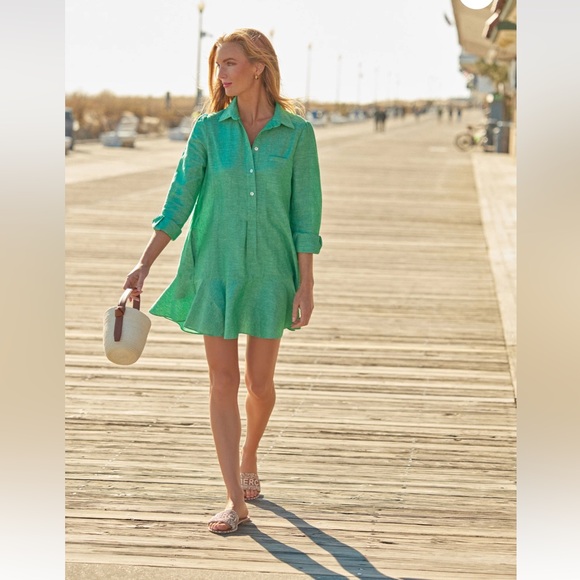 Tuckernuck Callahan Shirt Dress in Sea Green - Picture 7 of 9